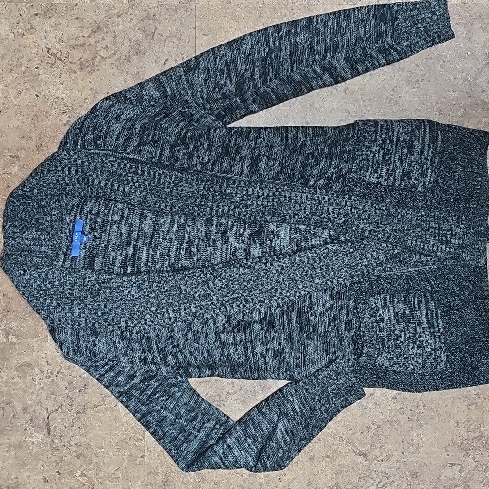 APT 9 Marbled gray and Black open cardigan Size Large